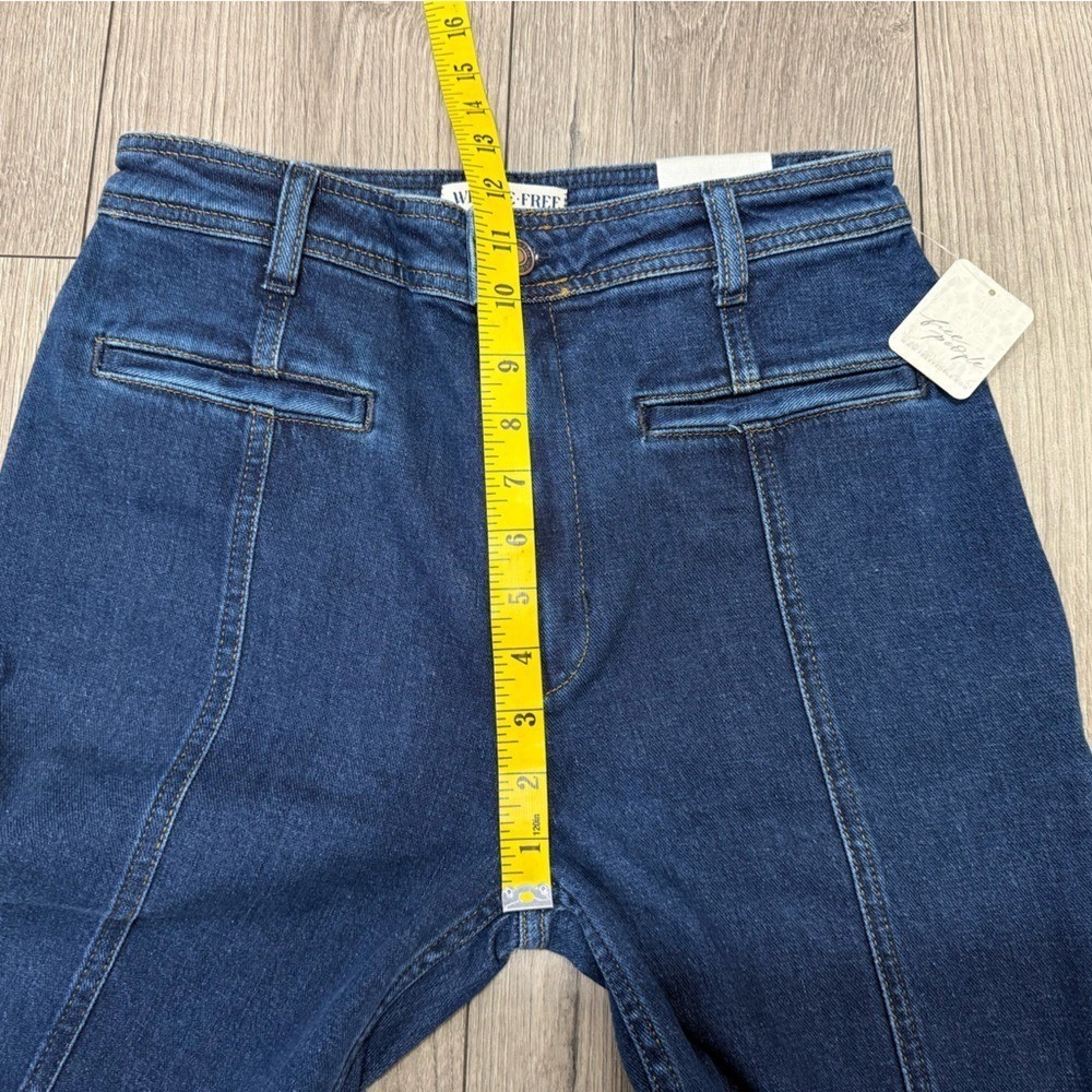 NWT Free People Firecracker Jeans Holiday Tartan Stars Blue Plaid Size 30 - Picture 9 of 13